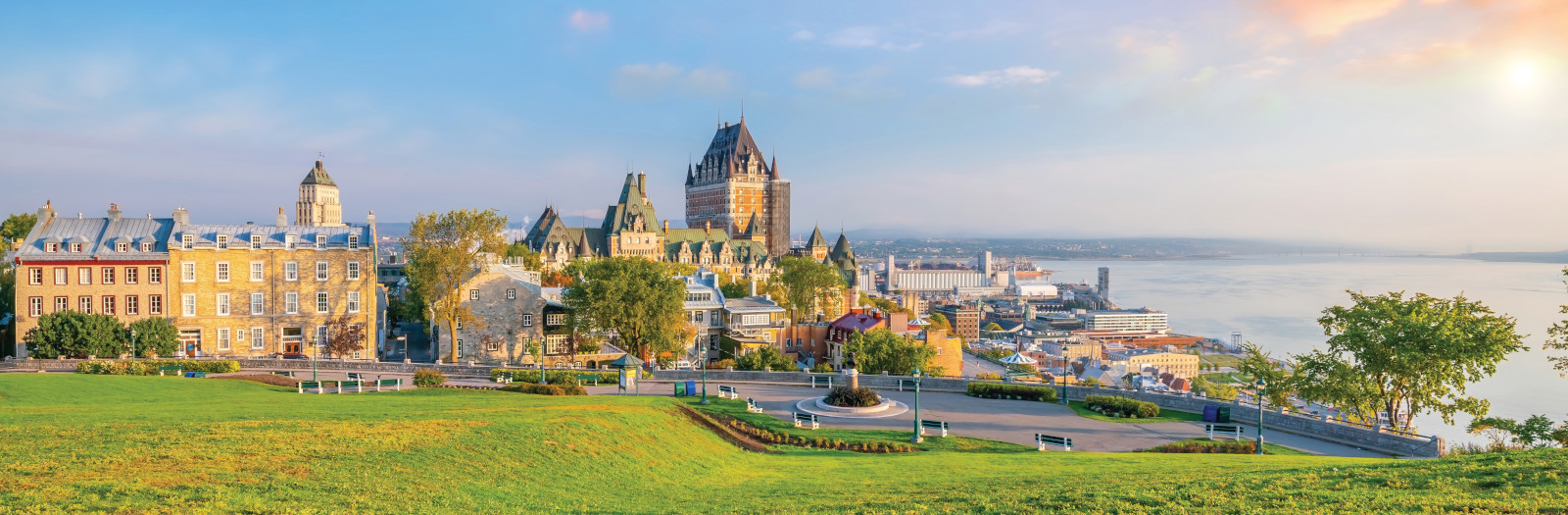 Panoramic view of the Saint Lawrence River, Quebec, Canada